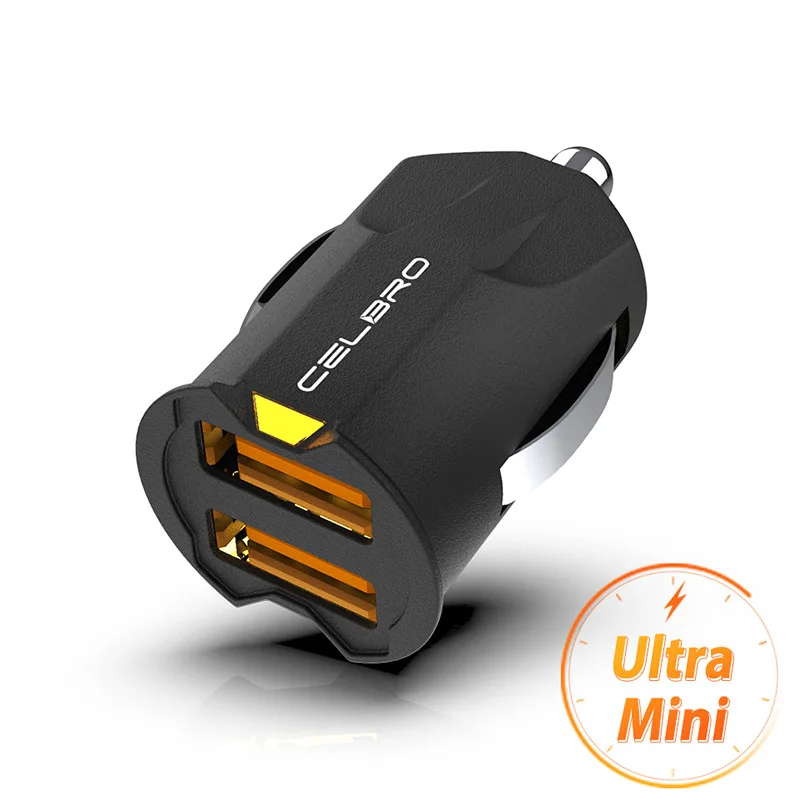 Скрытое автомобильное зарядное устройство Mini с двумя USB портами адаптер 2A 2 для