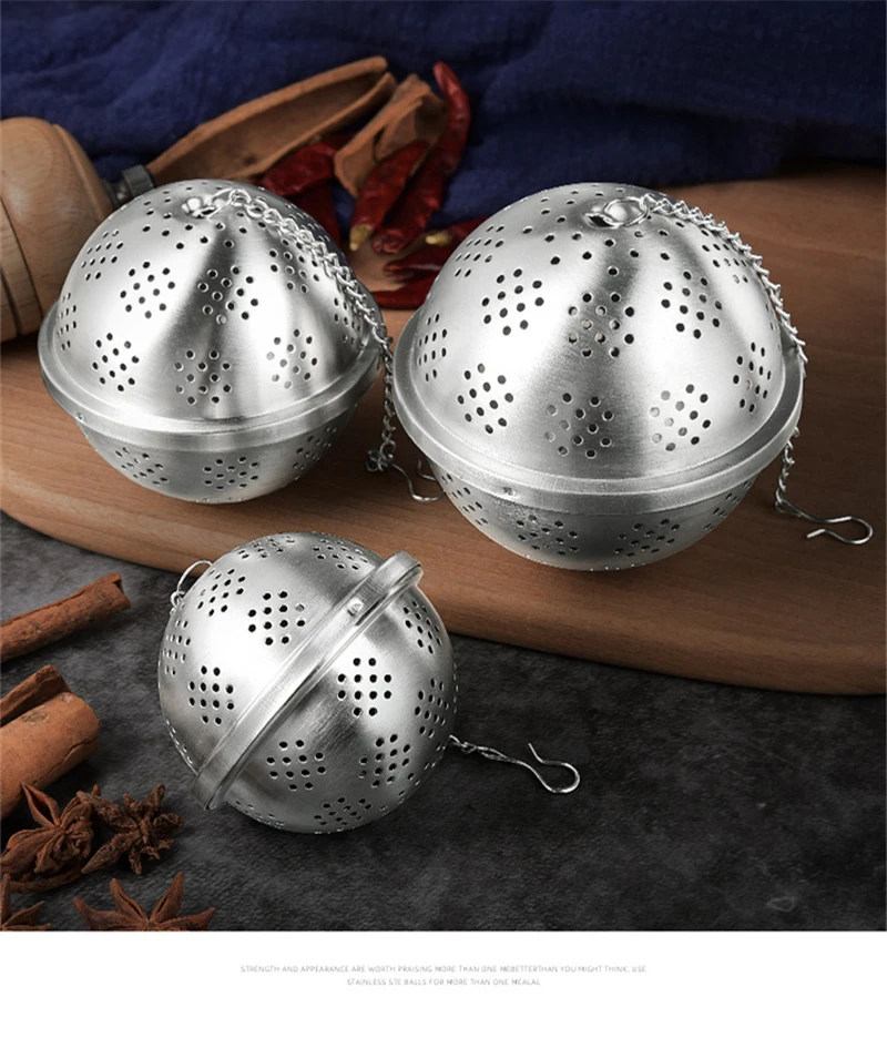 Infuseur à Thé Boule à épices Avec Chaîne - Premium - En Argent