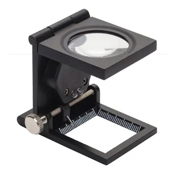 

Optical Glass Lens Zinc Alloy Pigeon Magnifier With Pointer Double Led Lamp Folding Cloth Printing Magnifying Type A