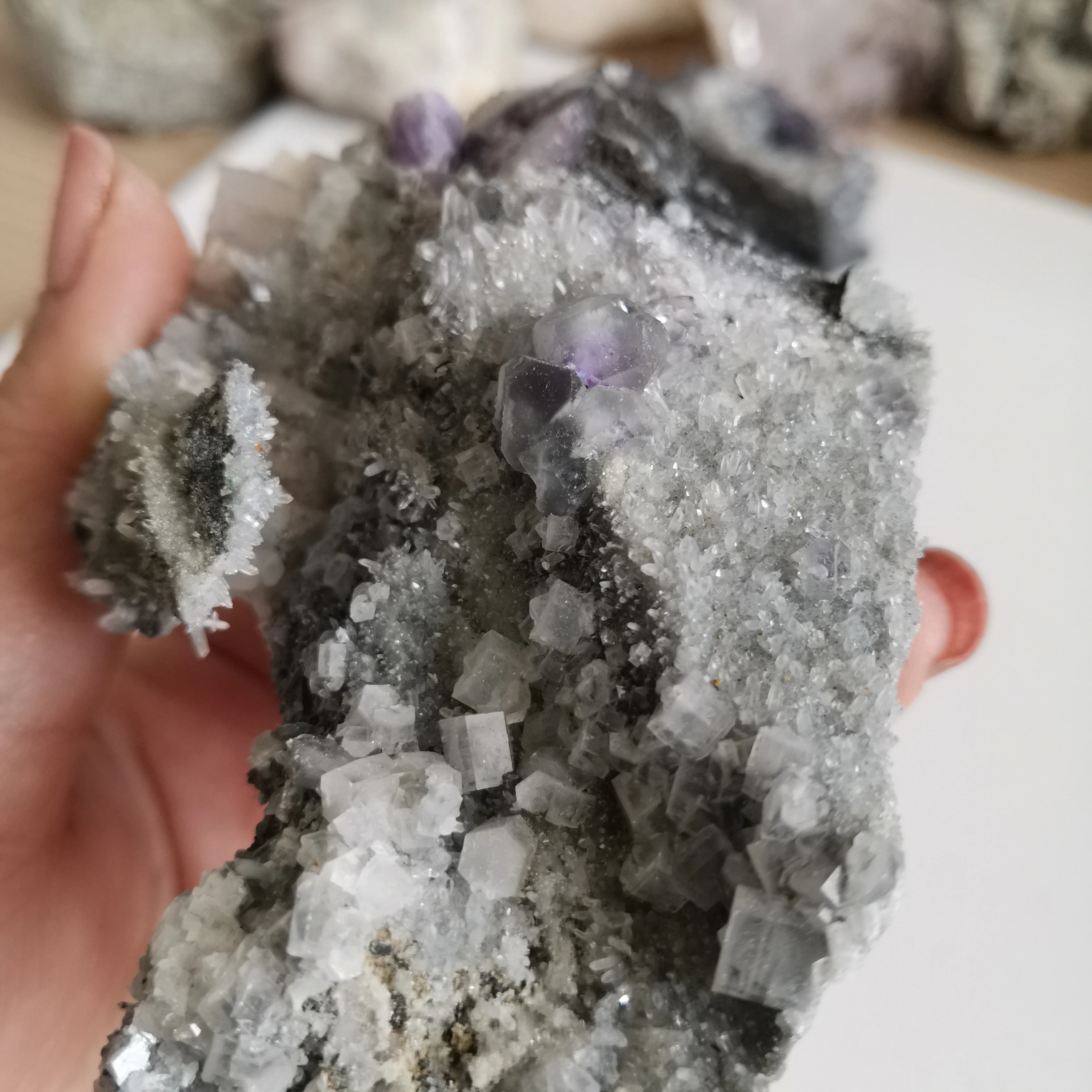 121 г заживляющий Кристалл кластер образец флюоритовый кварц камень|decoration products|decor