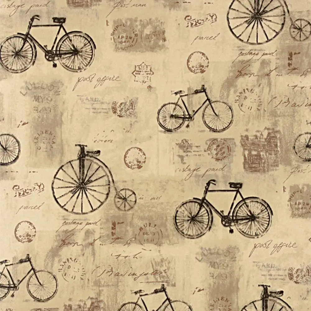 

Retro Wallpaper Bicycle English Alphabet Newspaper Wall Paper for Clothing Store Cafe Restaurant Industrial Wallpaper Vintage