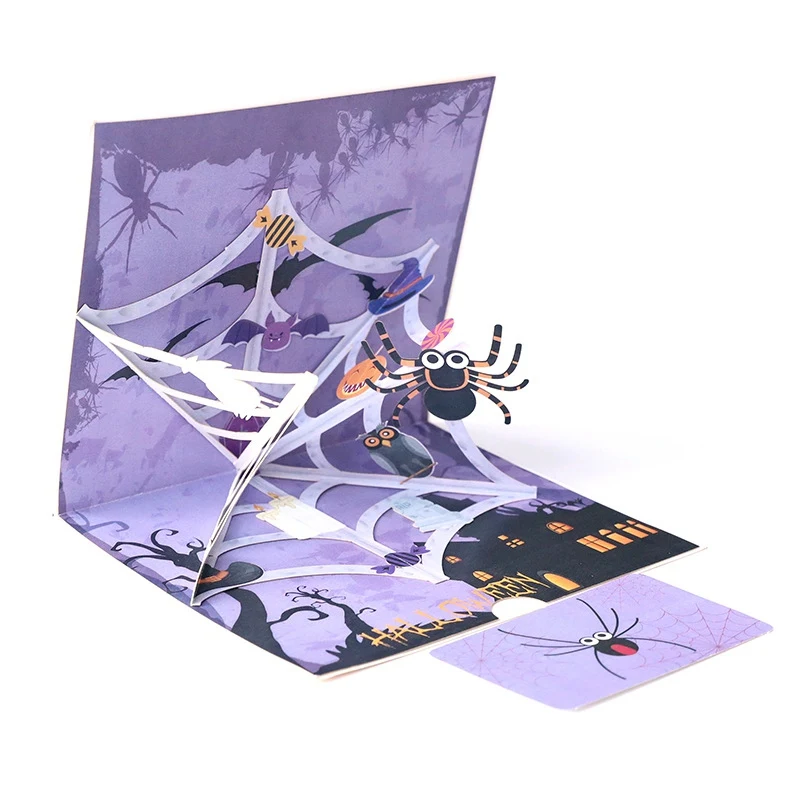  DIY Creative Horror Spider 3D Pop Halloween Card and Envelope Trick or Treat Greeting Card Party In - 4000241137449