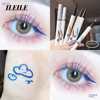 

Rainbow eyeliner pencil cute white apperance red yellow brown purple white long lasting slim matte liquid eyeliner