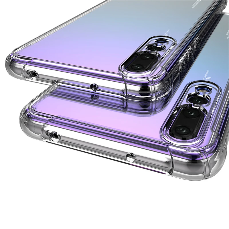 Чехол для Huawei P20 P30 Pro Силиконовый противоударный nova 3e 3i 5 5i 4e Mate 20X 30 lite прозрачный