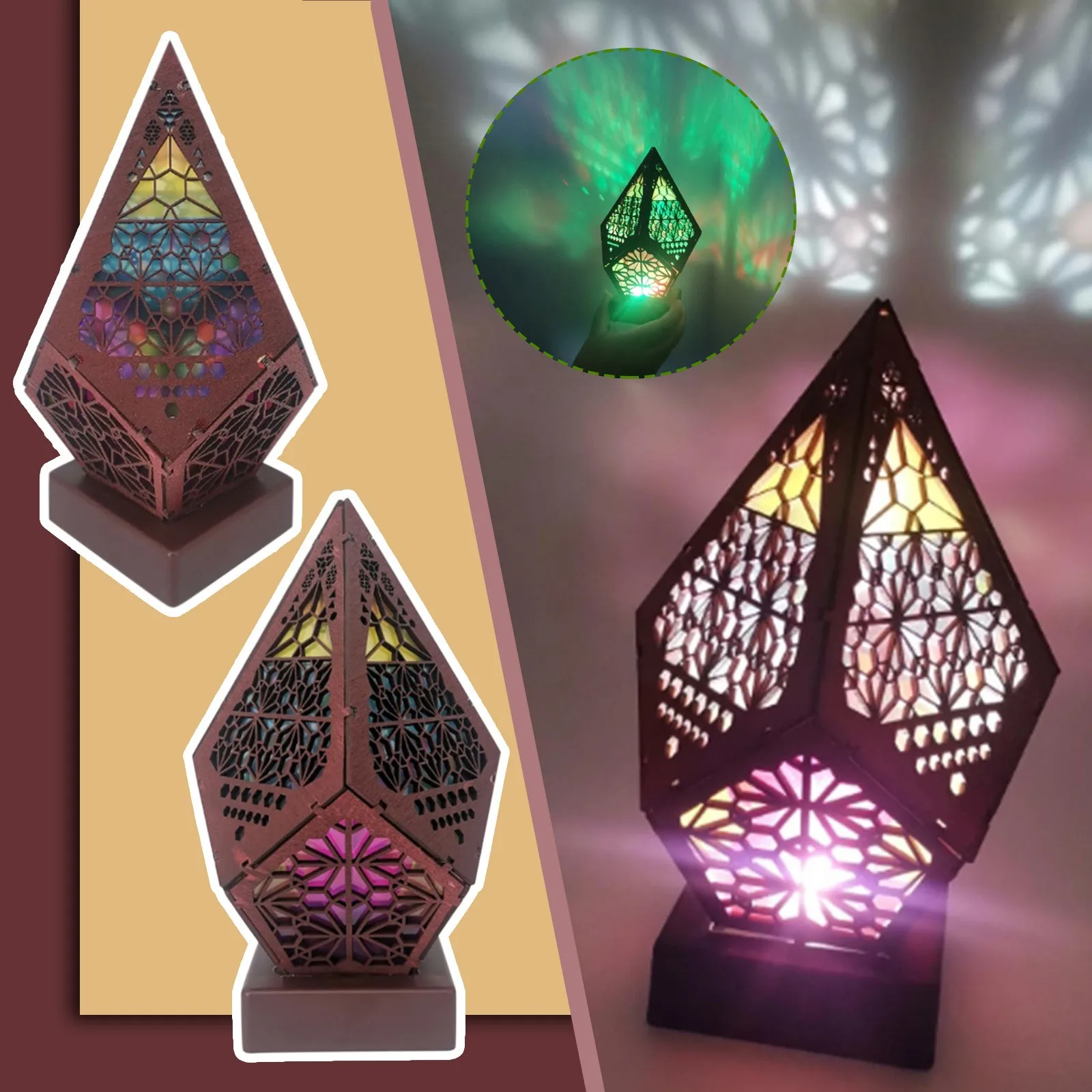 Bohemian Style Polar Star Large Floor Lamp Led Colorful Diamond Lights Projection Lamp Projector Night Light Star Large