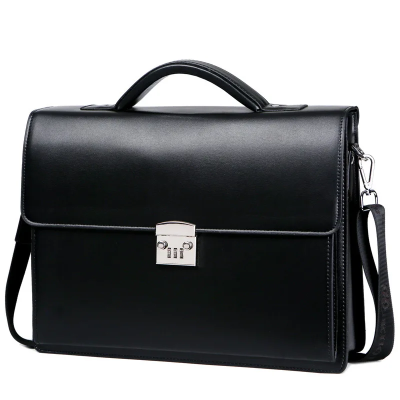 2020 new Male Bring Password Lock Briefcase Diagonal Package genuine leather computer bag men messenger luxury handbags maleta