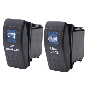 

2 Pcs Car Boat ARB Carling Dual LED Back Light Rocker Switch SPST ON-OFF 12/24V CE 10A, 1 Pcs 7 & 1 Pcs 1