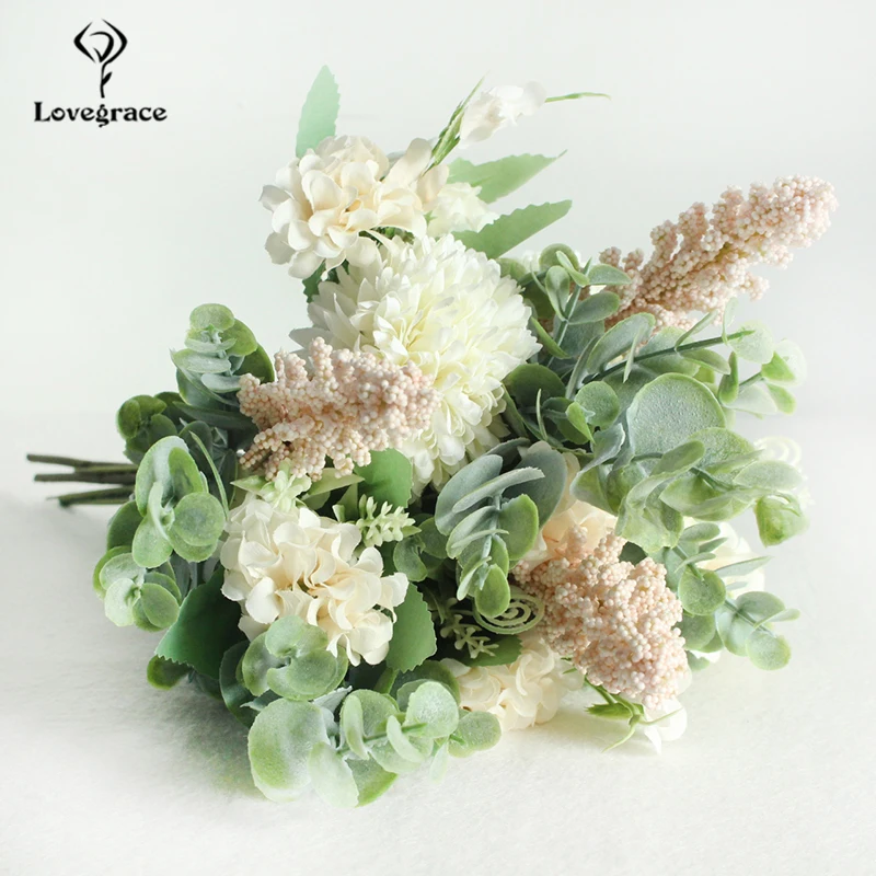 Light-champagne Lovegrace Свадебный букет Искусственный цветок Свадебный букет невесты букеты шелковые цветы Свадебный букет s цветы - Цвет: Light-champagne