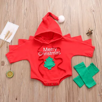 

Children Kids Hoodie Long Sleeve Jumpsuit Dinosaur Design for Christmas Party S7JN