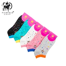 Новинка; модные хлопковые носки для отдыха; летние женские короткие носки с принтом Pier Polo; носки с вышитым логотипом; подарки для женщин