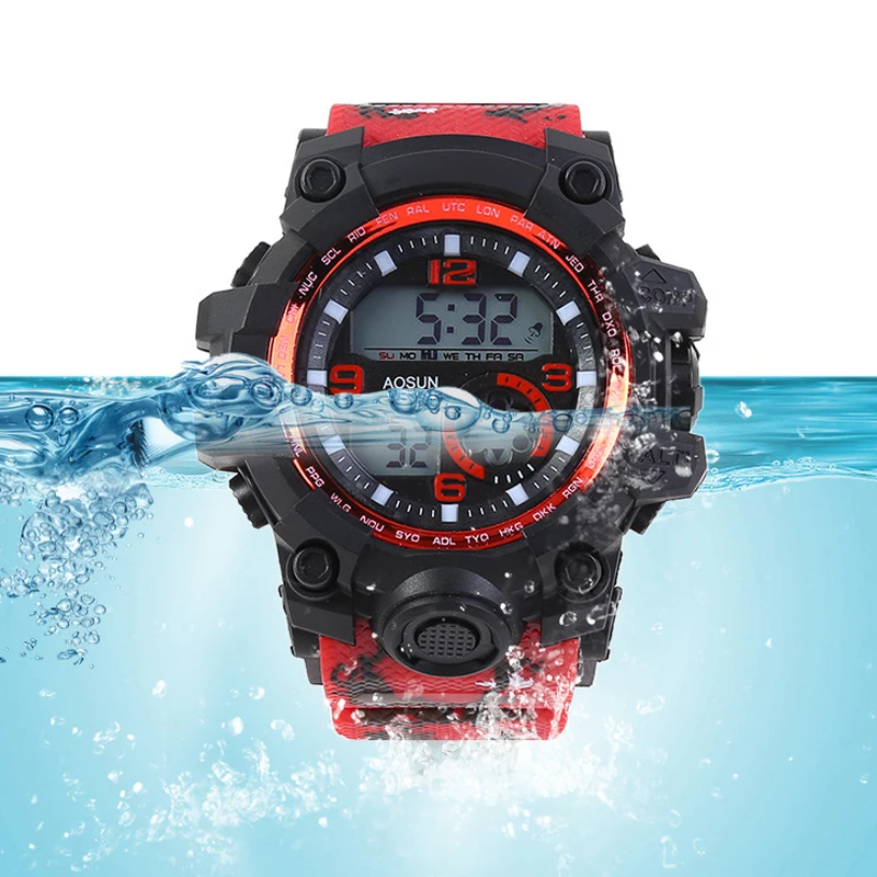 Outdoor 30M Waterproof Sports Men Watch Couple Fashion Popular Men's Multi-Functional LED Electronic Watchs For G Style Shock 2