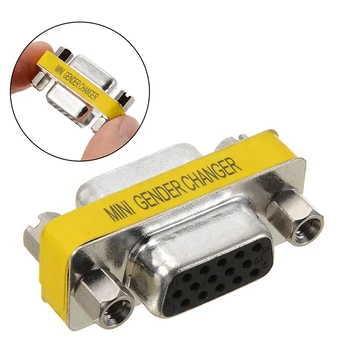 

1pc 15 Pin Connectors Female To 15 Female Mini Gender Changer For VG SVGA Gender Changer HD 15 HD VGA SVGA Connecting Adapter