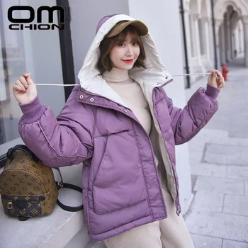 

OMCHION 2019 New Parkas Women Winter Coat Cotton Casual Hooded Jackets Ladies Warm Winter Parkas Female Women Overcoat LJK99