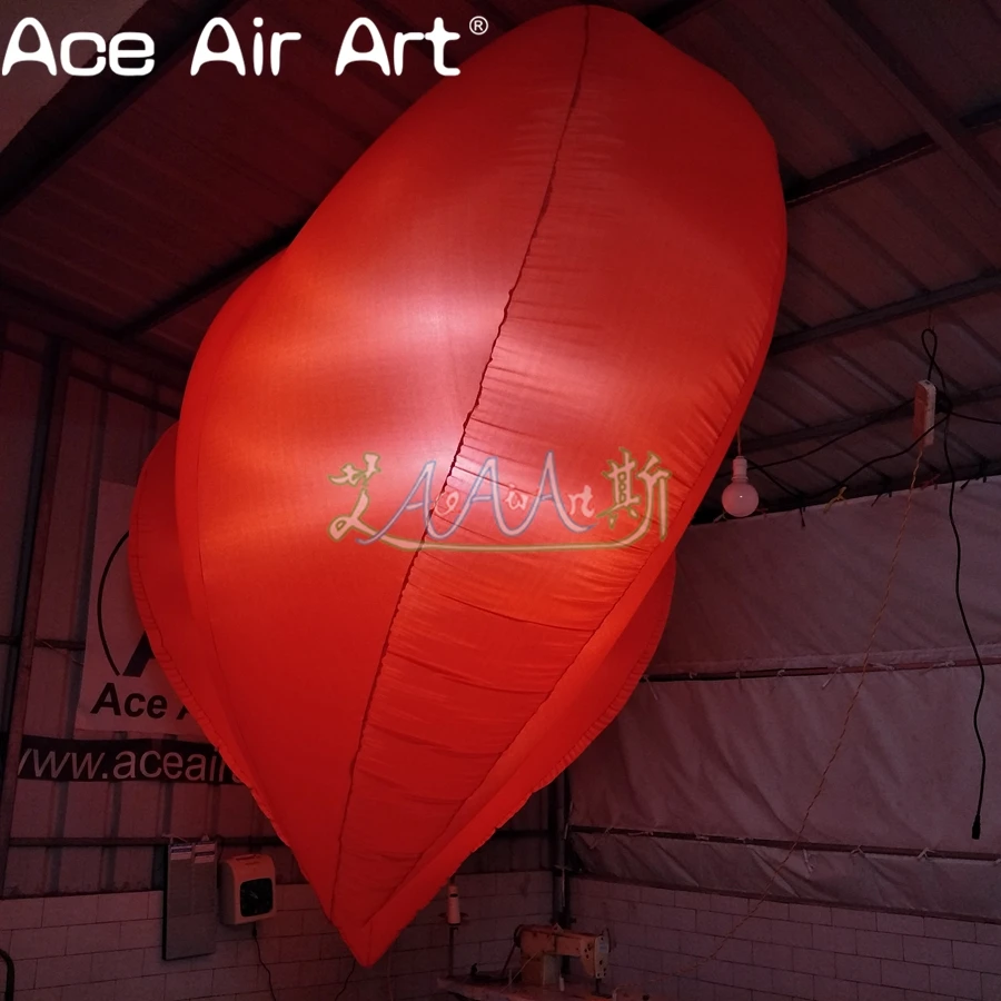 Manufacture Hanging Inflatable Red Heart/love Air blown Valentine's day decoration for Party
