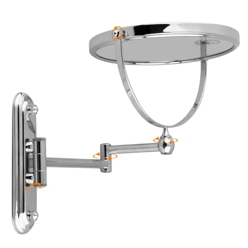Silver Extending 8 inches cosmetic wall mounted make up mirror shaving bathroom mirror 3x Magnification Silver Extending 8 inches cosmetic wall mounted make up mirror shaving bathroom mirror 3x Magnification