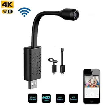 

4K Smart Mini Wifi USB Nanny Camera AI Human Detection IP/AP Camera Cloud Storage Real Time Monitoring Camera Max128G 7x24h U21