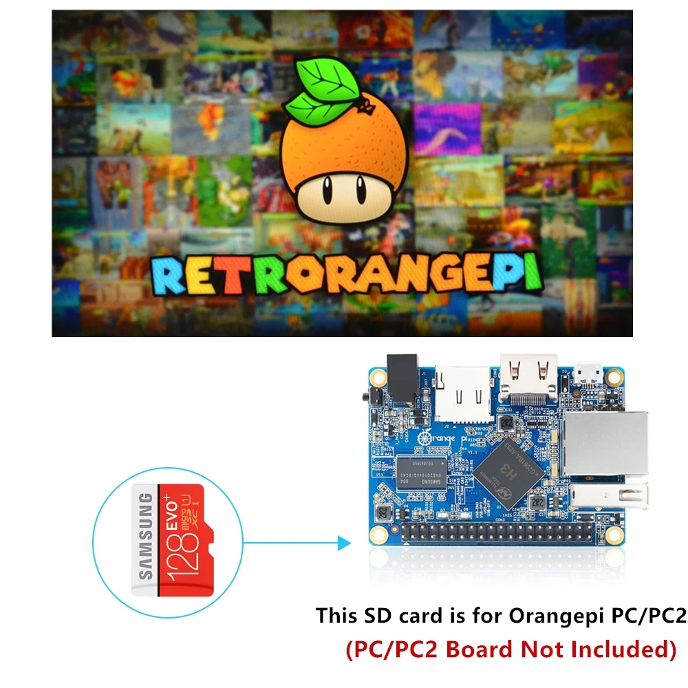 2020 New 17000+ Games 128G RETRORANGEPI Retropie SD Card Arcade KODI HDMI-Compatible DIY Kit Multi Emulators Open Source | Электроника