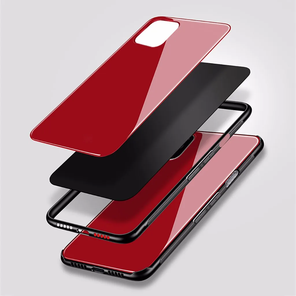 Чехол для IPhone 11 Pro Max 6,5 дюймов стильный прочный Чехол из закаленного стекла зеркальный Жесткий Чехол резиновый чехол