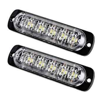 

2Pcs/set Durable 6 LED Car Truck Hazard Warning Beacon Flash Strobe Lights Bar Blue LED Emergency Auto Lights