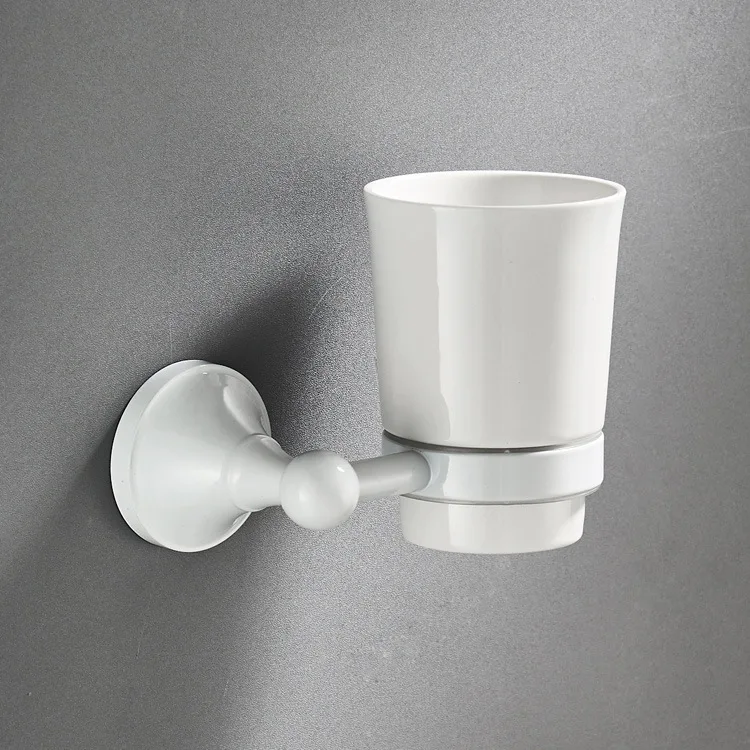 Copper Material White Sanitary Ware Hardware Accessories Baked White Paint dan bei jia Toilet Ceramic Mouthwash Cup Can Be a Gen