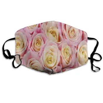

Face Mask Bunch of Pink Yellow Rose Flower Special Cycling Half Face Earloop Face Mask for Man
