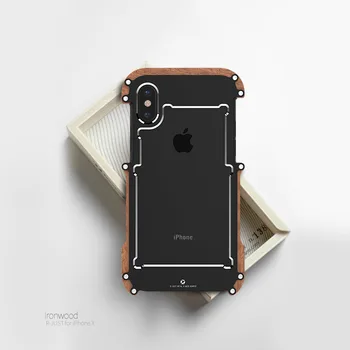 

R-JUST Apple IXS Phone Frame IphoneXR Metal Cellphone Shell Solid Color Xs MAX Wood COUPLE'S