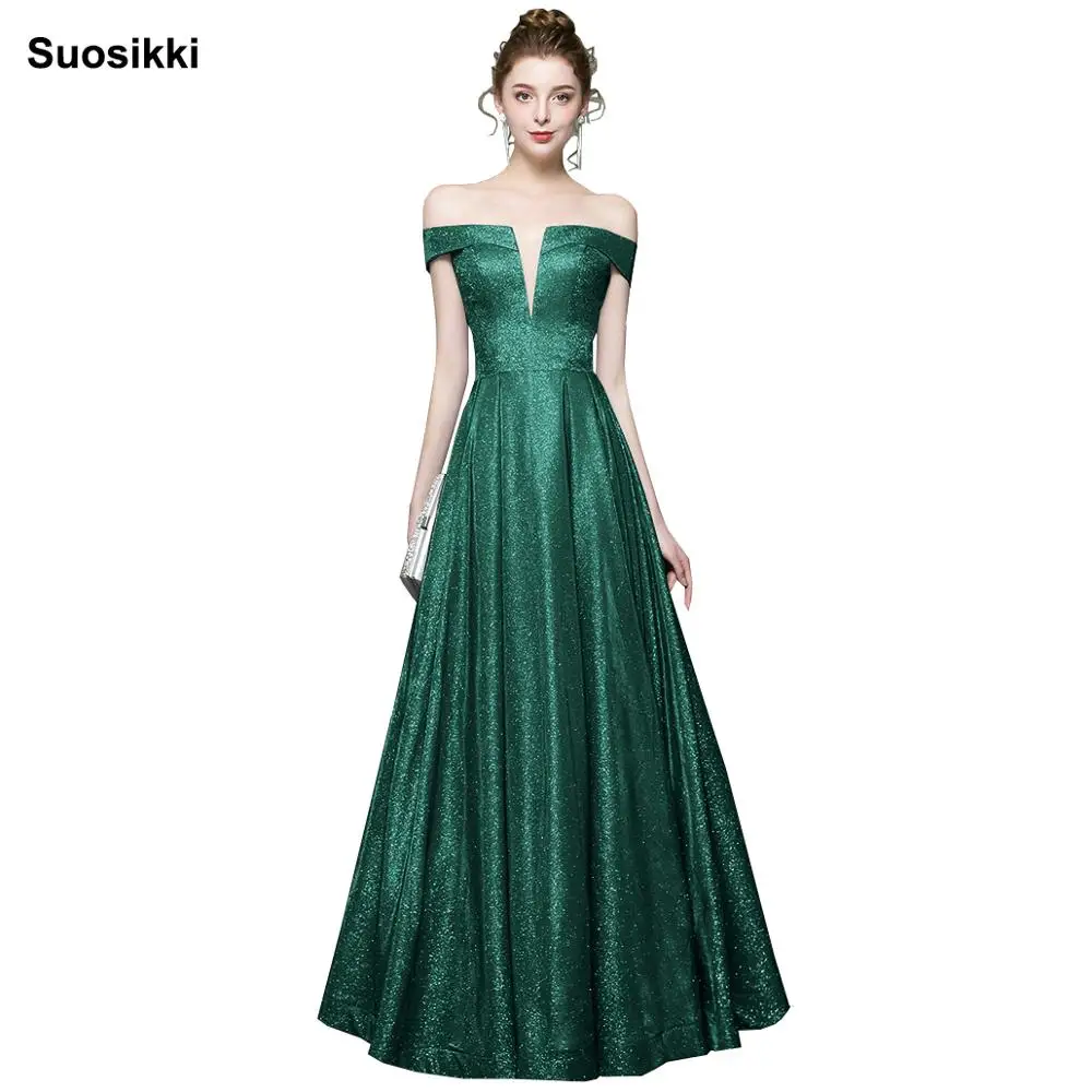 Robe De Soiree блестящее платье с v-образным вырезом длинное вечернее платье вечерние элегантные 2019 A Line блестящие Выпускные платья с поясом