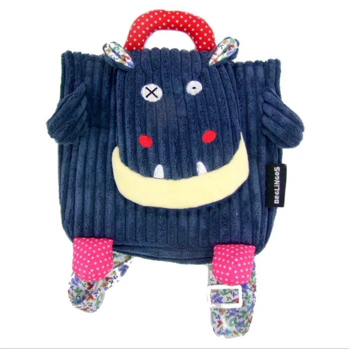 Возраста 1-3Corduroy малыша рюкзаки снятие стресса дизайн принт мульташной Минни школьные рюкзаки, детские школьные сумки для детского сада для девочек мальчиков школьная сумка - Цвет: baby hippopotamus