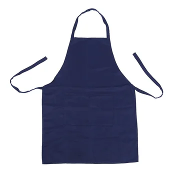 

Plain Apron with Front Pocket Kitchen Cooking Craft Baking Dark Blue