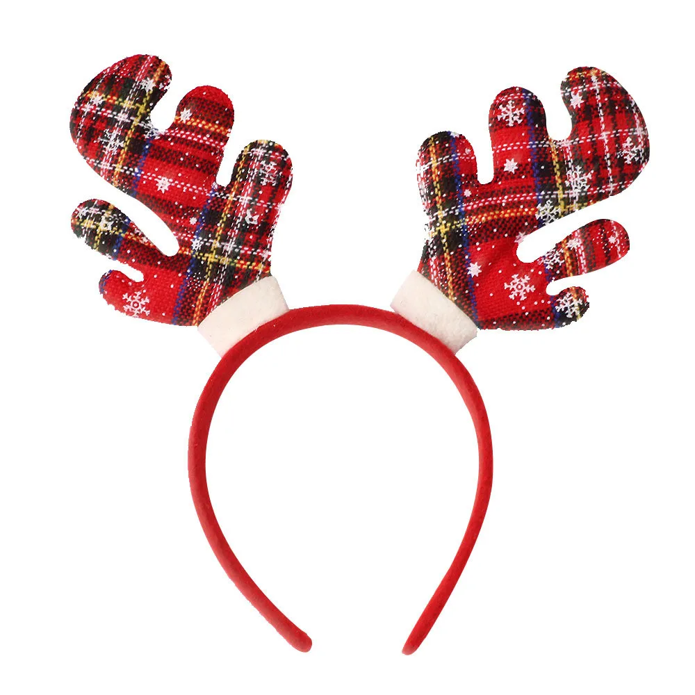 Горячая Рождественская повязка на голову рождественские вечерние украшения оленьи рога двойная повязка для волос застежка для взрослых детей наголовный обруч Articulos De Navidad