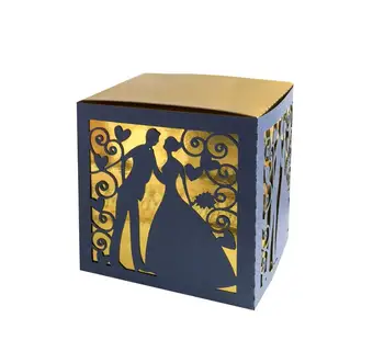 

50pcs Creative Bride and bridegroom Hollow Laser Cutting Candy Box Wedding Favors Ferrero Gifts Box For Party Decor Guest Bag
