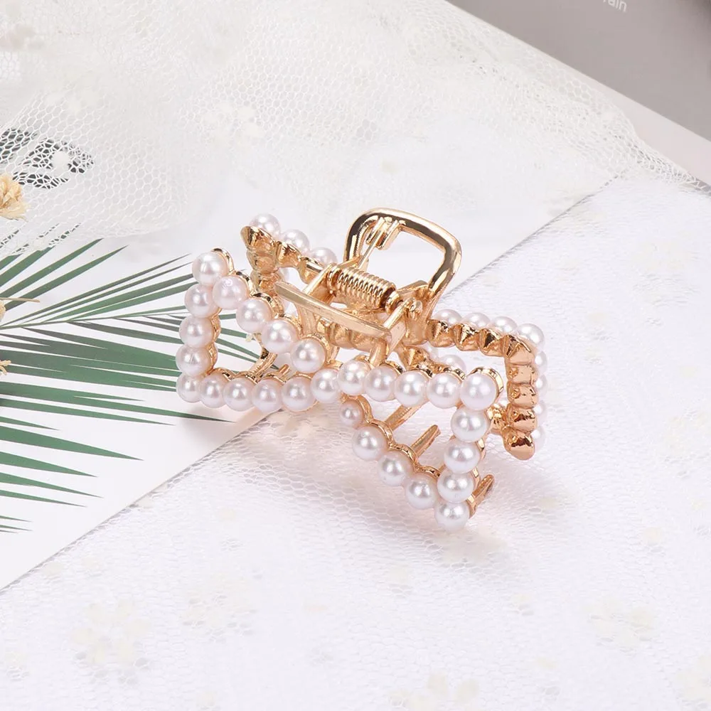 

1Pc Metal Hair Clip Korean Women Elegant Fashion Imitation Pearl Hair Jewelry Hairpin Headdress Accessories Barrette Hairband