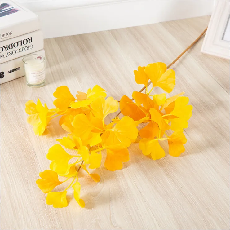 Buatan Satu Ginkgo Daun Bunga Dekoratif Pohon Besar Rangkaian Bunga Daun Buatan Daun Tema Pesta Diy Rumah Tanaman Buatan Aliexpress