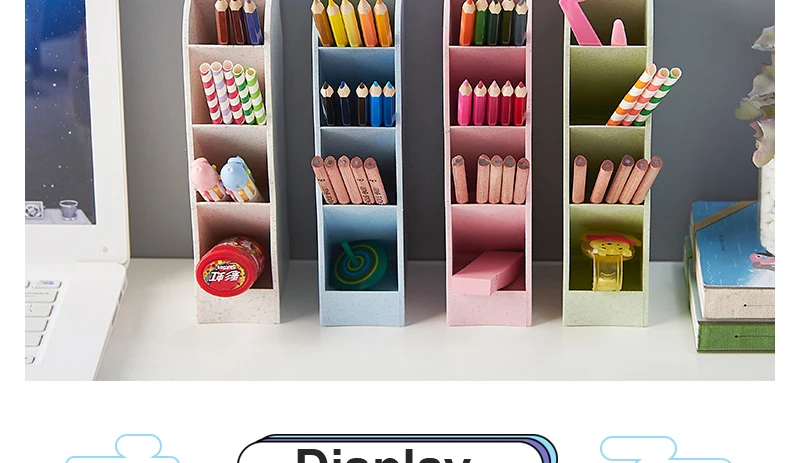 Newest Pencil Pen Case Storage Boxes Drawer Divider Makeup Brush Stand Toothbrush Organizer Table Desk Home Office Organization_06
