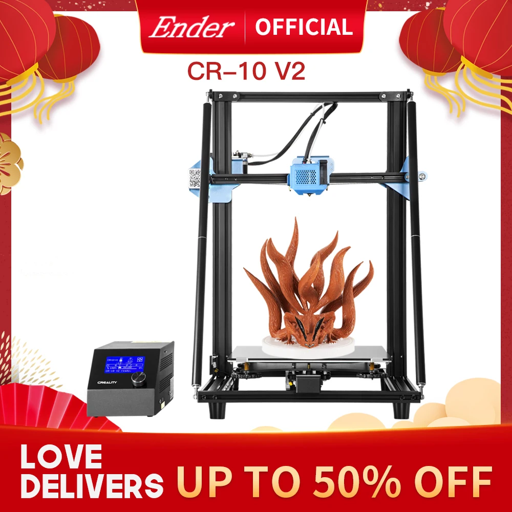 CR-10 v2 impressora 3d placa-mãe silenciosa retomar impressão filamento detecção grande tamanho de impressão meanwell creality 3d