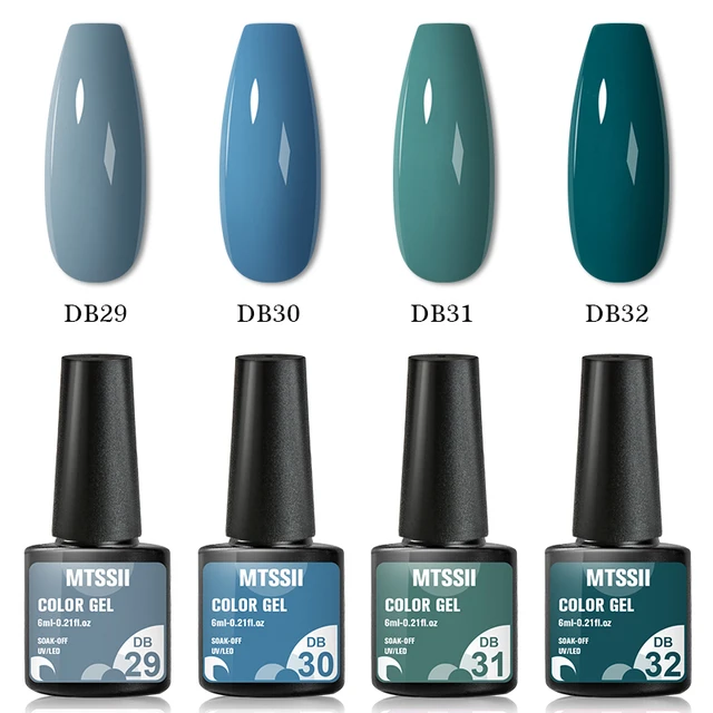 Mtssii 10Pcs/set Color Gel Nail Polish Set 100 Colors Semi Permanent UV Led Gel Varnish Soak Off Nail Lacquers Base Top Coat ZH12830 4PCS