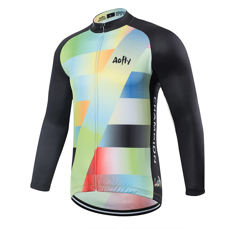 Aofly Jersey Pro Team Ropa Ciclismo Hombre набор для триатлона, велосипедная одежда для горного велосипеда, комплект с нагрудником красного и синего цвета, Лидер продаж, длинный рукав
