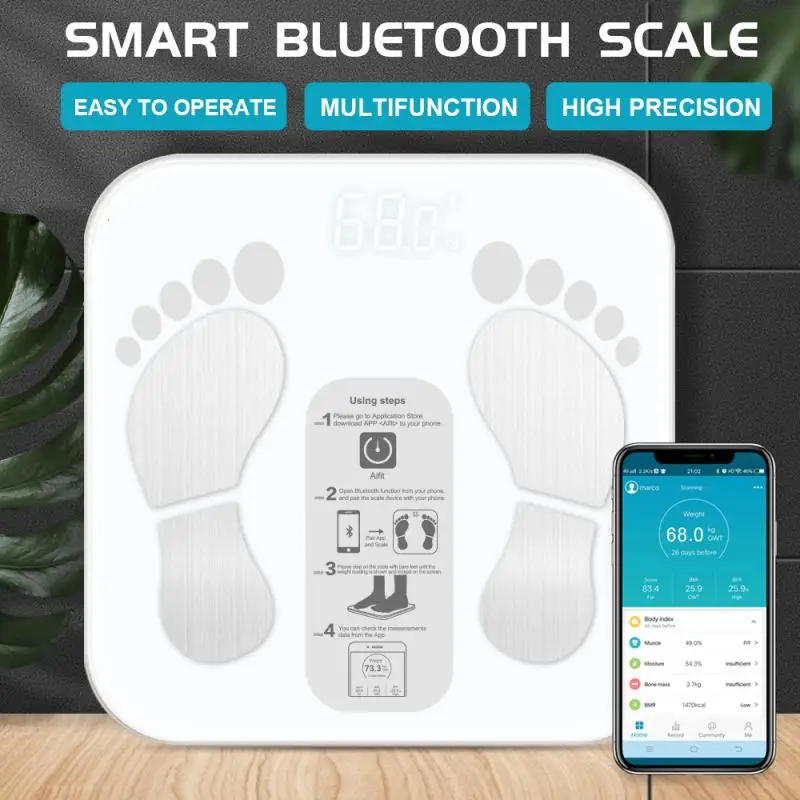 

App Bluetooth Scale Electronic Body Health Scale Weighing Measurement Body Fat Scale Ce Certification Smart Electronic Weighing