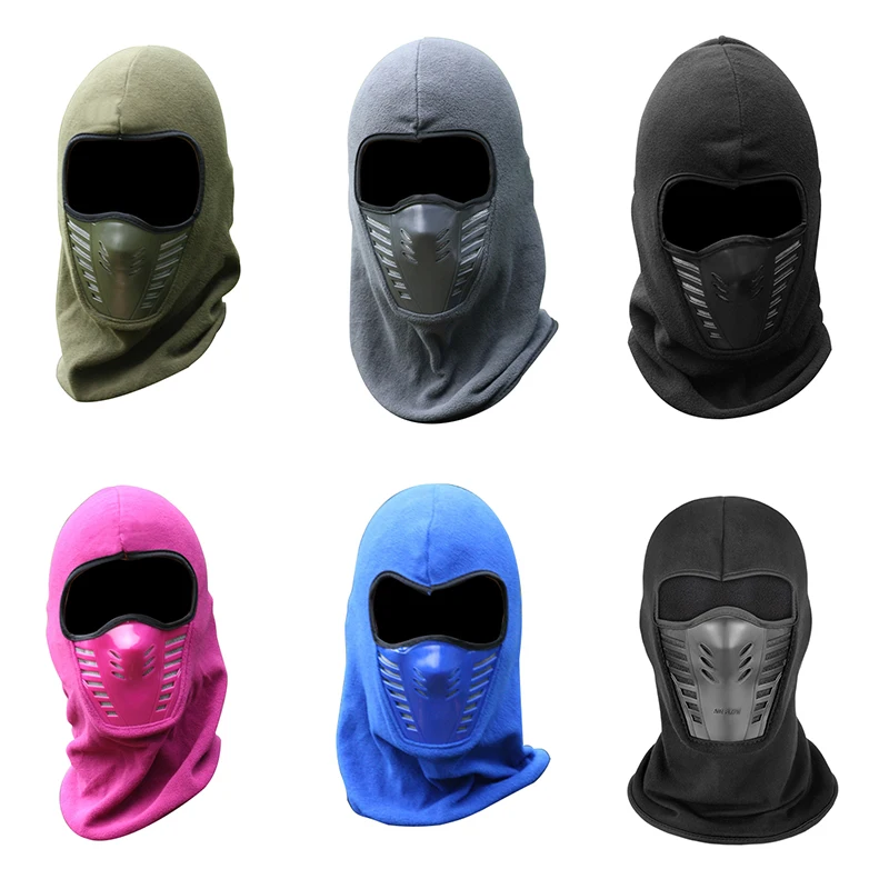 Зимняя теплая флисовая маска для лица с защитой от пыли, для езды на велосипеде, с капюшоном, для спорта, катания на лыжах, велосипедах, шарфы для сноуборда, защитная шапка