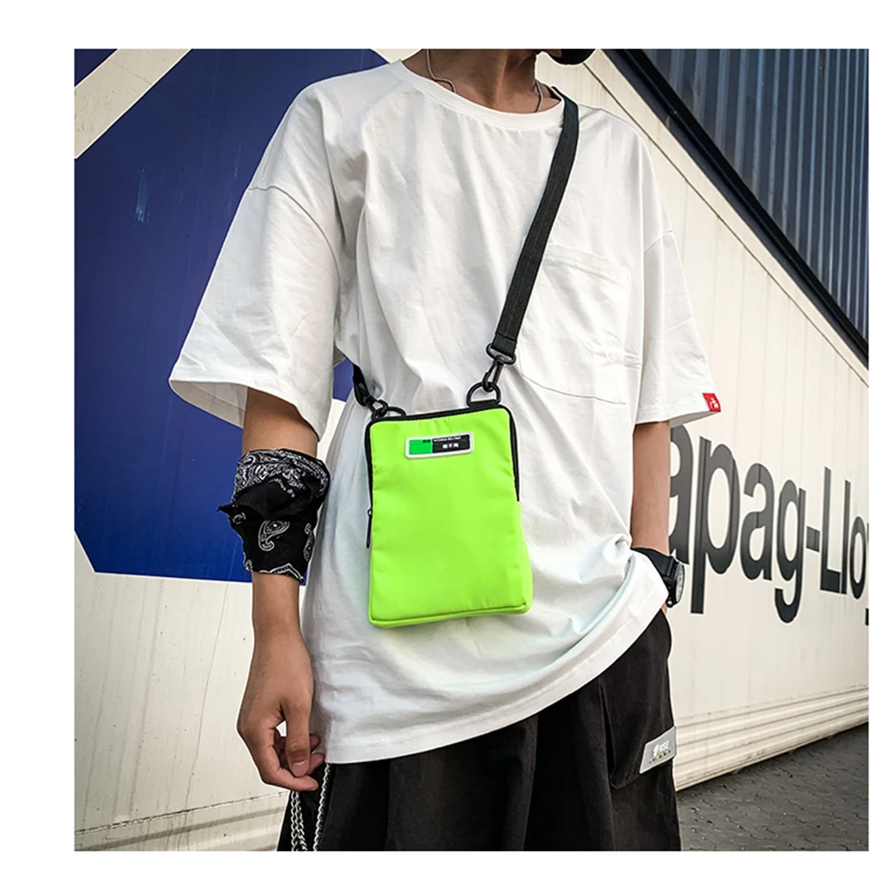Женская сумка мессенджер на плечо неоново зеленое оранжевое молнии| |