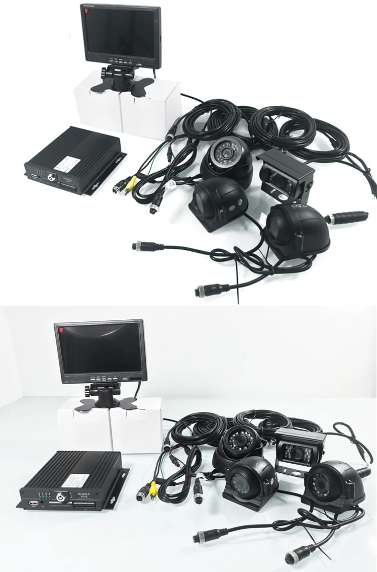 HYFMDVR 4-канал MDVR+ водонепроницаемый фотоаппарат+ 7-дюймовый дисплей/грузовик/автобус/Мобильный для такси DVR комплекты