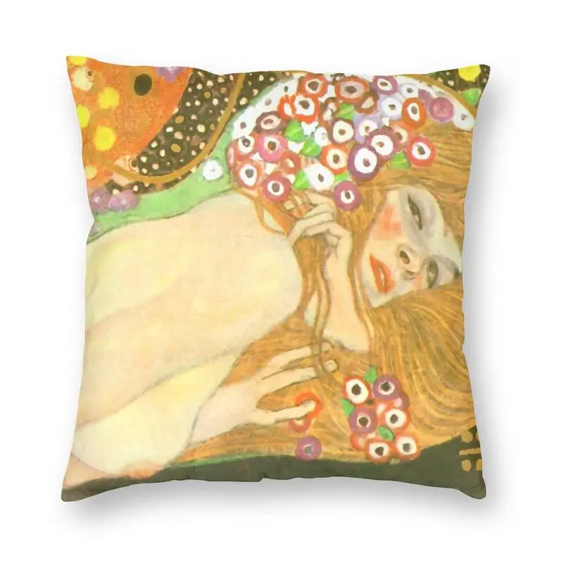 

Наволочка для подушки Gustav Klimt с водяными змеями 45x45 домашняя декоративная картина искусство декоративная подушка чехол для автомобиля Двусторонняя