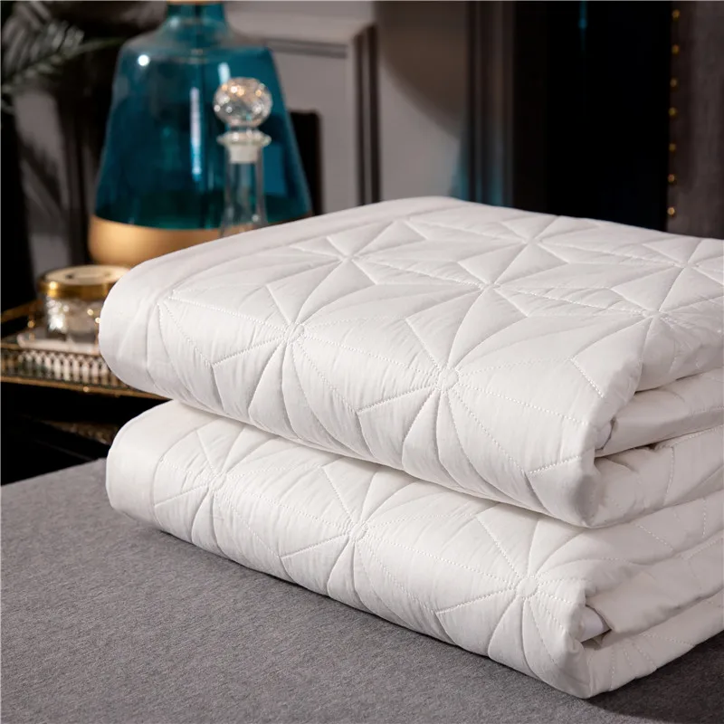 New 1pc 245x245cm and 245x265cm gray white cotton Bedspread and 2pcs pillowcase blanket Duvet Quilt bed cover
