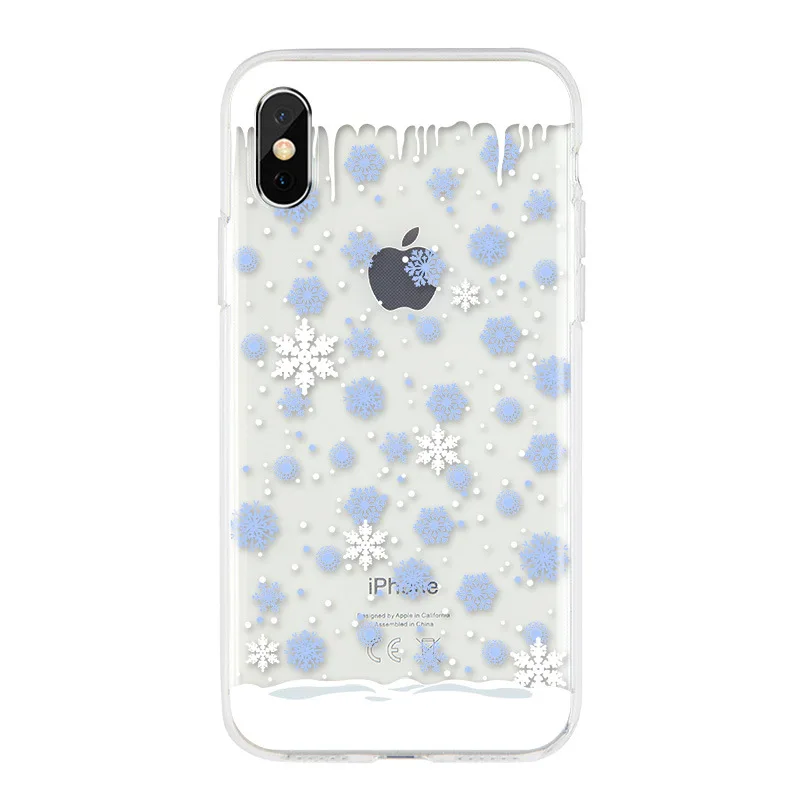 Мягкий силиконовый чехол со снегом для iPhone 11 Pro Max X XS чехол для Max XR Рождественская елка снежинка чехол для iPhone 6 6S 7 8 Plus оболочка - Цвет: 4