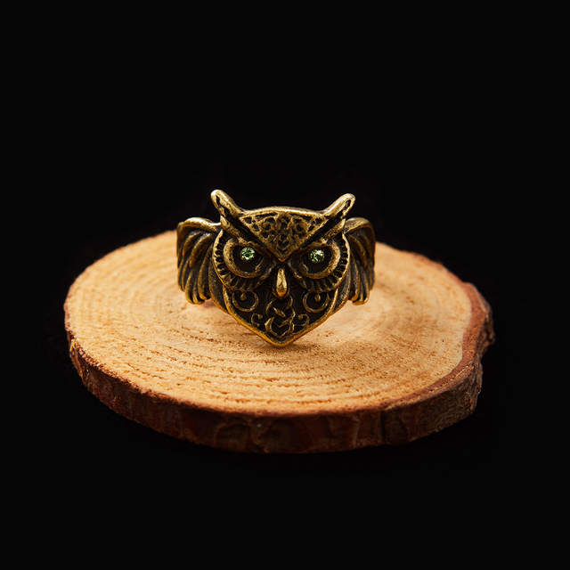 Vintage Cute Blue Eyes Owl Ring For Men Women Open Rings Silver Color Engagement Wedding Couple Ring Jewelry Gifts