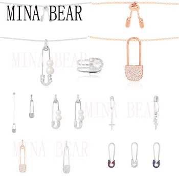 

MINA BEAR Charm Original High Quality 1: 1 Zirconia Elegant Pin Series Earrings Monaco-style Women's Fashion Luxury Accessories
