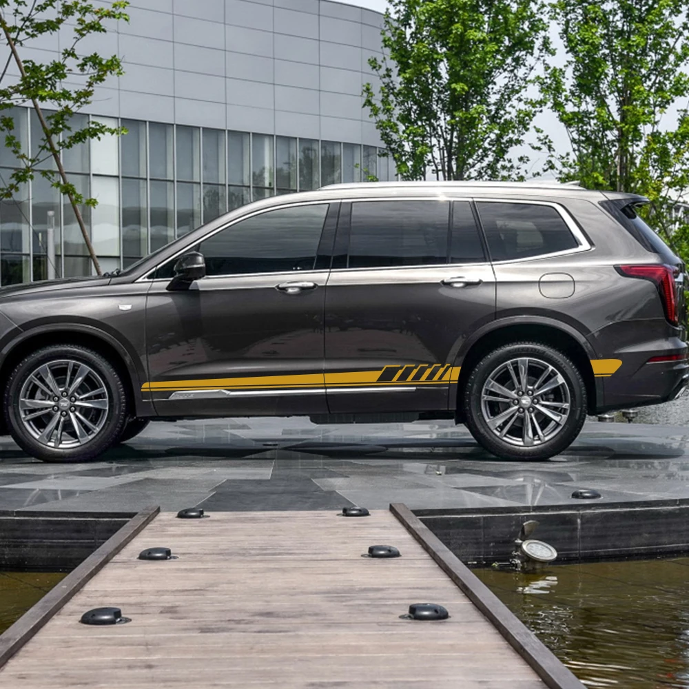 2 шт. автомобильные наклейки на боковые двери для Cadillac ATS CTS Escalade XTS XT4 XT5 CT6|Наклейки