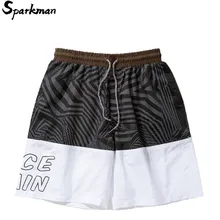 Цветные Лоскутные шорты Лето мужские хип-хоп бегущие Короткие повседневные тренировочные штаны с резинкой в талии карман мода уличная