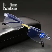 Бескаркасные очки для чтения, унисекс, анти-синий светильник, без оправы, блокировка, синий светильник, очки, анти-синие очки для дальнозоркости