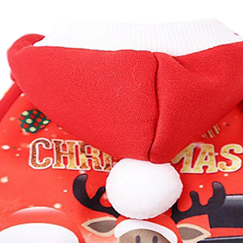 Рождественская Одежда для собак, зимнее пальто Санта-Клауса, новогодний для домашних собак, платье для косплея, куртка с капюшоном, милый наряд для щенка, XS-XXL